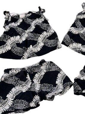 Hula Bay 12M Black White Smocked Tank + Shorts Set